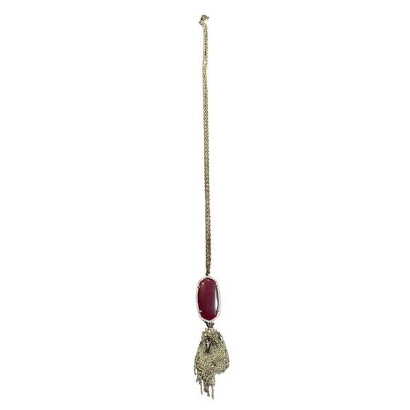 KENDRA SCOTT Rayne Gold Long Pendant Necklace in Maroon - Picture 2 of 3